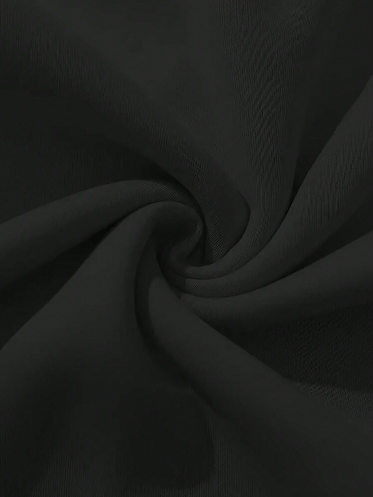 Women's Plus Size Floral Pattern With Colorful Flowers And Text Overlay On A Soft Background Print Simplicity Classic Sweatshirt Stylish Long Sleeve Pullover Elegant Drawstring Hoodie With Front Pocket Perfect For Everyday & Holiday Wear - 黑色 - 查看 5