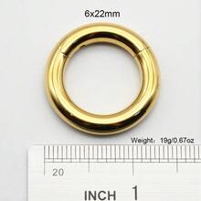 1 Piece Large Gauge Septum Clicker 10mm-2mm 12G Round Smooth 316L Stainless Steel Earplugs Piercing Single Hinged Clicker Segment Hoop Ring Big Nose Piercing Punk Ear Expander Septum Piercing Segment Clicker Rings Earweight Body Jewelry - Gold Nose Ring - View 50