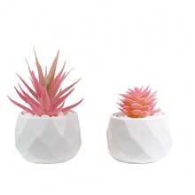 Plantes artificielles succulentes préférées des filles avec pot. Petites plantes en pot artificielles décoratives roses. Plantes artificielles pour salon, chambre, décoration de maison, parfum d'intérieur, petites plantes de simulation de bureau, décoration de bureau avec succulentes artificielles mignonnes. Cadeau de Thanksgiving, Noël, décoration de fête des fleurs et des parfums. Cadeau de fête. - Succulente rose - Voir 7
