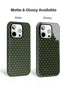 Green Polka Dot 2 In 1 PC TPU Phone Case, Matte/Light Finish, Matching Phone Cases, Funda Para Phone, Cover Phone, Christmas Phone Case, Phone Case For Phone 11 12 13 14 15 16 16e 17 Pro ProMax For Phone Air - 綠色 - 查看 7