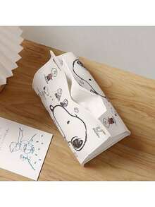 SNOOPY 1个可爱史努比纸巾盒，家居客厅卧室纸巾架，多功能餐巾纸收纳盒，圣诞节礼物，圣诞装饰品