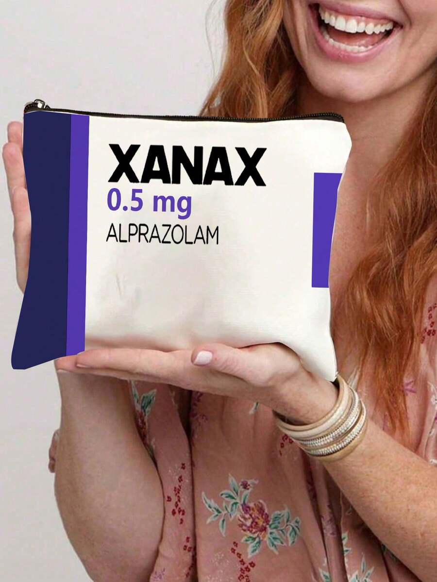 1 pezzo Borsa portamedici Leksal Xanax di Leksal - Organizer per compresse di Alprazolam da 0,5 mg con chiusura lampo sicura, borsa per il trucco, borsa stampata, borsa portaoggetti, pochette cosmetica per piccoli oggetti, borsa da viaggio, borsa da toilette, borsa per il trucco, borsa cosmetica, borsa da viaggio, accessori da crociera, accessori per le vacanze per uomo e donna - Multicolore - Visualizzare 1