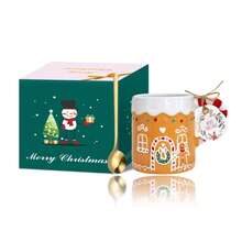 LECHENG HOUSEHOLD 1 Cup 1 Spoon, 320ml, Gingerbread House Cup, Gingerbread Man Cup, Handmade Painted Mug With 3D Embossed Pattern, Coffee Cup, Water Cup, Decorative Cup, Suitable For Parties, Christmas Eve, Holiday Gifts - Multicolor - View 13