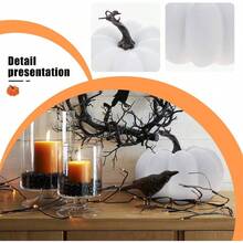 - Calabazas artificiales de espuma blanca de 5.9 pulgadas, calabazas pequeas, decoracin de cosecha de otoo, realista, manualidades, calabazas falsas para Halloween, Accin de Gracias, boda - Blanco - Ver 5