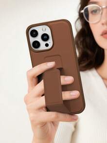 Compatible With 17/17 Air/17 Pro/17 Pro Max Phone Case With Holder, Suitable For IP11/IP13 Phone Case With Holder, Cool Apple 16 Pro Max Foldable Holder Phone Case, Shockproof Phone Case, Galaxy S25 FE Fashion Holder Phone Case, Galaxy A17/A07/A56/A16/A55 Phone Accessories, Hybrid 16/16e Phone Case, Redmi 15C Phone Case - Brown - View 2