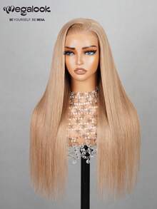 MEGALOOK 6"X5" Silky Straight Hairline Transparent Lace Front Wig, Milk Tea Brown Color - S20L - View 5