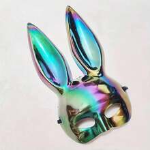 1pc Rabbit Mask, Photo Booth Prop, Bunny Masquerade Mask, Suitable For Parties, Bars, Easter, New Year And Various Occasions - Multicolor - View 9