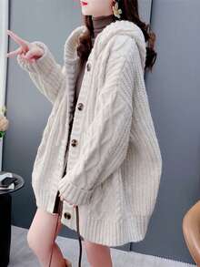 Plus Size Cardigans - 灰色 - 查看 3