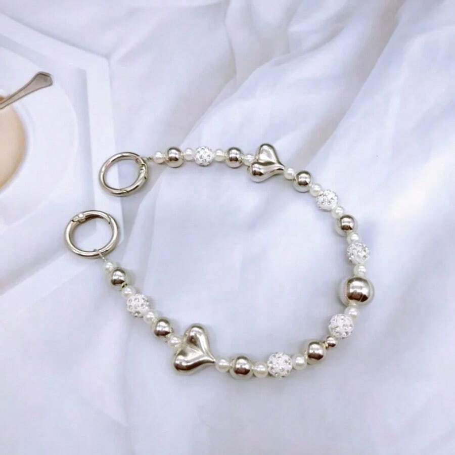 Women's Short Phone Chain Wrist Strap Keychain Bag Charm, Unique Design Anti-Lost Hanging Rope For Women, Fashionable Accessory Compatible With Android And Most Smartphone,Gifts For Mother, Family, Friends, Kids, Birthday, Holiday - 316-2 - View 1