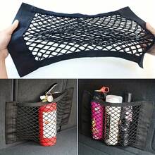 2 Pieces Heavy-Duty Multi-Functional Car Trunk Organizer Set With Elastic Edges And Mesh Storage Net - Suitable For SUVs And Sedan - Tools, Groceries, Ticket Storage - Space-Saving Trunk Protectors, Durable Black Elastic Design With Clear Mesh Panel And Sturdy Frame (No Adhesive/Drilling Required) - Multicolor - View 2