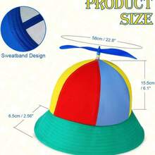 Propeller Hat - Fun Helicopter Fisherman Hat, Colorful Patch Rainbow Design, Sun Protection For Summer Outdoor Activities, And Fancy Dress Party Gifts,Valentine's Day Gifts For Girlfriends, Wives, Boyfriends, And Husbands - 1 - View 3