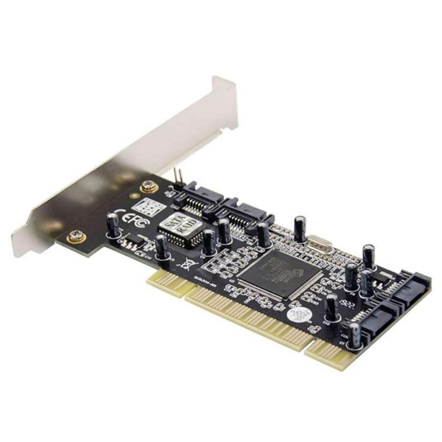 New 4 Port SATA PCI Expansion Card PCI To SATA Adapter Card RAID 0 - 白色 - 查看 1