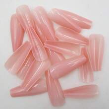 100pc Colored Coffin Press On Nails Long Nude Ballerina False Fake Nail Tips Full Cover Manicure Design Acrylic Nails For Women Teen FFgirls (Nude){Inchcolor_nameinch:InchNudeinch} - 裸體 - 查看 4