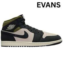 Nike Air Jordan 1 Mid SE Off Noir Medium Olive HV4091-102 Men Fashion Sneakers New - Off Noir 中等橄欖 - 查看 1