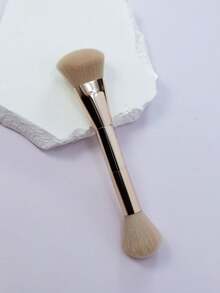 1 Peça Conjunto de Pincéis de Maquiagem de Duas Pontas, Incluindo Pincel Blush Angulado, Pincel Blush Redondo e Pincel de Pó, para Mulheres