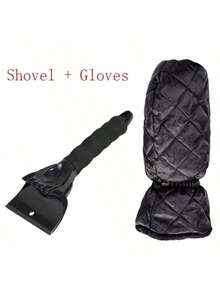 Fashionable And Warm Gloves + Snow Shovel User Plus Velvet Gloves For Winter Vehicle De-Icing, Snow Shovel Removal, Ice Scraper