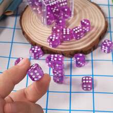 Bộ 36 viên xúc xắc D6 12mm sang trọng - Đêm đầy sao, màu tím bán trong suốt, tròn, Acrylic (PMMA) dùng cho trò chơi trên bàn và đạo cụ giáo dục, thích hợp cho trò chơi nhập vai trên bàn, trò chơi tiệc tùng và trò chơi tương tác, màu sắc sống động - Màu tím - Xem 3