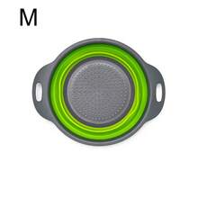 1/2件套可折叠硅胶滤锅套装，带手柄的节省空间滤网，可折叠的沥水篮，用于水果、蔬菜、意大利面 - 易于存放的绿色厨房工具，带细网的厨房滤网套装，必备厨房工具和厨房配件，家庭厨师必备的厨房工具礼物，厨房整理者的节省空间的存储空间，圣诞节厨房礼物创意 - 綠色 - 查看 10