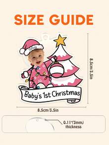 客製化造型木製裝飾品「My First Christmas」聖誕飾品，送給新手父母的聖誕禮物，聖誕裝飾，節日日曆 - 彩色 - 查看 5
