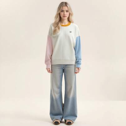  Áo nỉ thể thao nữ Puma cổ tròn rộng rãi thường ngày 533052