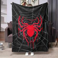 1pc Personalized Red Spider Design Blanket Soft Comfortable Warm Lightweight All Seasons Bed Sofa Throw Blanket