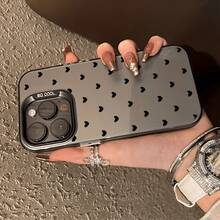 Funda de Teléfono Láser Avanzada, Múltiples Diseños de Patrón de Corazón Negro, Compatible con iPhone 16 15 14 13 12 XS XR X 7 8 12/13 Mini Plus Pro Max SE, Regalo de Cumpleaños/San Valentín/Novia Novio/Día de los Inocentes - Colores mixtos - Ver 7