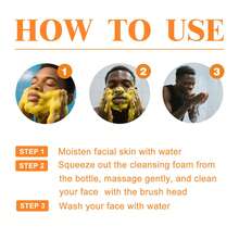 Veecent Turmeric & Kojic Acid Foaming Facial Cleanser Set With Silicone Brush – Gentle Deep Cleansing & Brightening Face Wash 150ml - 橘色 - 查看 7