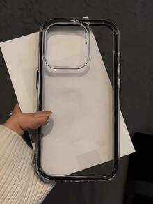 Apple Smart Fashion Phone Case With A High-End Feel, A Three-In-One Thickened And Hard Material, A Colorful Solid Color Frame, A Personalized Creative Pink, White, Black, Blue, Green, Minimalist Simple Fall Protection Full Coverage Transparent Feeling Colorful Phone Case Compatible With IPhone Waterproof Shockproof Anti-Fall Scratch Resistant