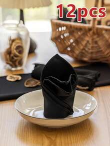 2/6/12/280pcs European Simple Solid Color Wrinkle-Resistant Breathable Wipe Cloth, Napkin, Placemat For Wedding Party Hotel Banquet Restaurant Kitchen Food Dining Table Decor - Multicolor - View 15