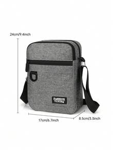 大容量时尚男士单肩斜跨邮差包，多功能可调节肩带拉链开合，多隔层实用收纳男包