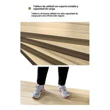 Escritorio Oficina Madera Negro 1.2m-ideal Para Pc Y Trabajo - Negro - Ver 8