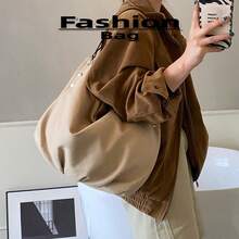 Borsa a tracolla in tela vintage con rivetti, colore unito, con cinghia regolabile per pendolarismo e scuola, borsa a spalla/a tracolla per donna