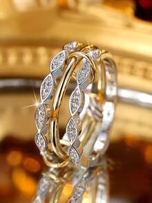 Chic Ring Multi Layer + Pin Design Paved Shining Zirconia Just Pick A Color U Prefer Match Daily Outfits Party Accessory