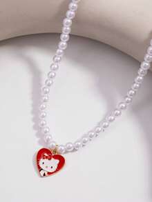 SANRIO 1件三丽鸥Kitty卡通人物合金吊坠串珠项链，送给好朋友的绝佳礼物 - 彩色 - 查看 4