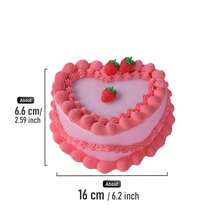 Heart-Shaped Jewelry Organizer With Mirror & Drawer - Realistic Strawberry Cream Cake Design, Pink And White Plastic Desktop Storage Box, Suitable For Necklaces, Earrings, Headbands - Valentine's Day/Mother's Day Gift, Jewelry Gift Box, Romantic Aesthetic Decoration. - hộp đựng đồ trang sức - Xem 3