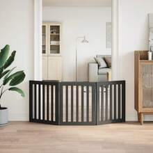 vidaXL 3-Tlg. Hundetor Faltbar Schwarz 150 Cm Pappelholz - nero - Visualizzare 3