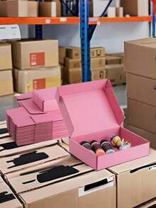 粉色包装盒，适用于电商包装、粉色礼品盒，非常适合DIY项目、儿童礼物、母亲节礼物、批发/零售运输，以及运输和储存各种小物件。礼品盒，小型企业用品，价格实惠。 - 彩色 - 查看 5