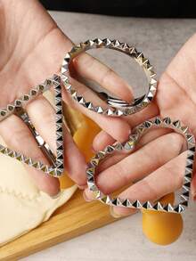 3件套意面制作器套装 - 高级哑光手柄，易于使用的压模和切割轮，适用于自制意面、饼干、馄饨、饺子模具 - 黃色 - 查看 6