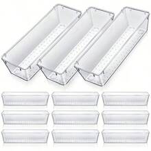4 piezas Caja de almacenamiento transparente para tazas y cucharas, adecuada para utensilios de cocina y organización del hogar - Multicolor - Ver 3
