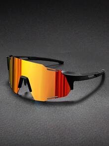 1pc Oversized Outdoor Bicycle Sports Eyeglasses, One-Piece Unisex Ski Mountaineering Windproof Cycling Goggles - Gradient - View 11