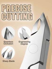 ANDVICTORY 1pc Stainless Steel Cuticle Nipper, Professional Nail Cuticle Trimmer With Non-Slip Handle, Manicure Tool For Nail Care And Cuticle Removal - Multicolor - View 4