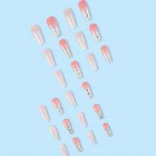 Bling Press On Nails Long Gradient Fake Nails Tips Full Cover False Coffin Nails For Women And FFgirls 24PCS{Inchcolor_nameinch:InchNails-08inch} - 指甲-08 - 查看 3