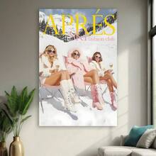 Framed 1PC Funky Apres Ski Girly Canvas Posters Winter Skiing Wall Art Funny Preppy Fashion Club Aesthetic Prints Painting For Living Room Apartment Dorm Wall Decor - Đã đóng khung - Xem 2