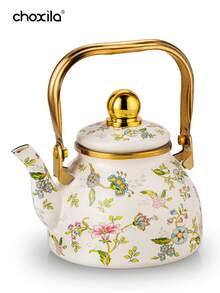 choxila 1pc Enamel Kettle, Large Capacity Kettle, Suitable For Gas Stove And Induction Cooktop, Universal