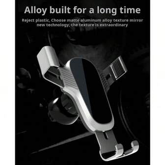 Gravity Sensor Metal Mirror Car Phone Holder, Universal Vent Mount Phone Stand Compatible With IPhone, Android Phone, Gift For Birthday, Family, Friends For Summer Gifts Birthday Driving Car Accessories Strong Load-Bearing