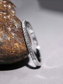 CVNANA 1 chiếc nhẫn đá Cubic Zirconia tinh xảo, nhẫn cưới nữ, nhẫn đính ước, nhẫn vĩnh cửu, quà tặng trang sức thanh lịch, thích hợp cho Ngày Valentine, Ngày của Mẹ, sinh nhật, Giáng sinh và các ngày lễ khác. - E - Xem 24