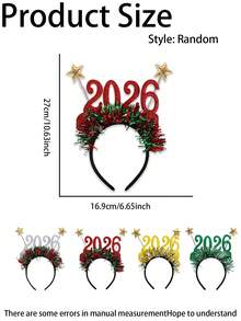 8/4件/2026 发箍套装，可爱的新年头饰，四种款式，为新年派对、节日礼物和拍照区增添节日气氛。