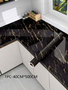 1卷大理石印花防水厨房贴纸现代PVC墙面翻新壁纸贴纸墙贴乙烯基贴花贴在墙砖上耐高温防潮防霉适用于家居装饰节日装饰贴纸礼物生日毕业房间装饰墙面装饰浴室装饰卧室装饰房间装饰用品客厅装饰房屋装饰家居装饰客厅墙纸 - 黑色 - 查看 15