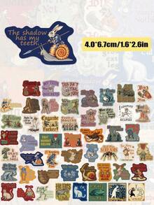 50pcs Medieval Retro Stickers Holiday Gifts Party & Home Decor Class Reward Halloween Gift Decoration Scrapbook Laptop Luggage Guitar Water Cup Phone Case DIY Decal - Nhiều màu - Xem 3