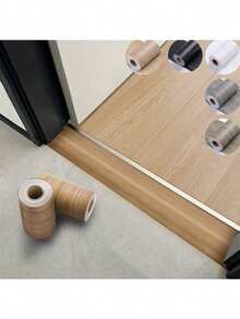 1 Roll Faux Wood Grain Waterproof Vinyl Peel And Stick Decorative Trim, Self-Adhesive Thin Edging Strips For Door Frames, Baseboards, Home Decor Renovation, Easy To Apply And Durable, Removable, Ideal For Living Room And Bedroom Corners - Multicolor - View 5